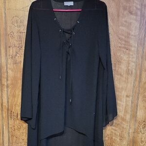 Laura Blk Sheer Beach Cover Up